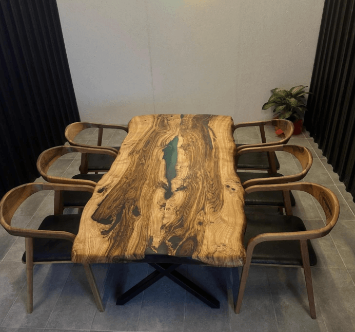 The Chestnut Ridge – Live Edge Epoxy Dining Table