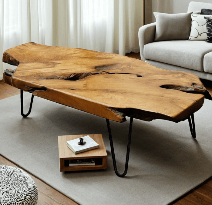 The Timbercrest – Live Edge Natural Wood Coffee Table