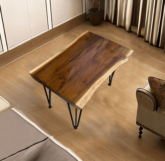 The Teak Haven – Live Edge Rustic End Table