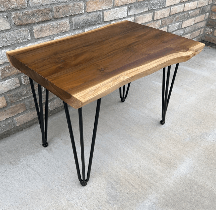 The Teak Haven – Live Edge Rustic End Table