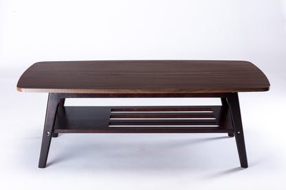 Bahamas Mid-Century Coffee Table – Natural Light Oak with Storage Shelf