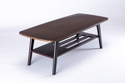 Bahamas Mid-Century Coffee Table – Natural Light Oak with Storage Shelf