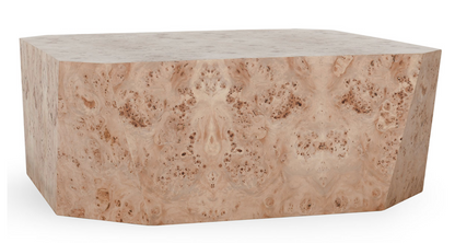 Avena Burl Wood 42" Square Coffee Table Natural