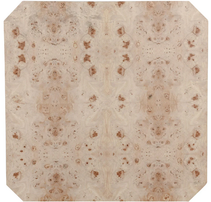Avena Burl Wood 42" Square Coffee Table Natural